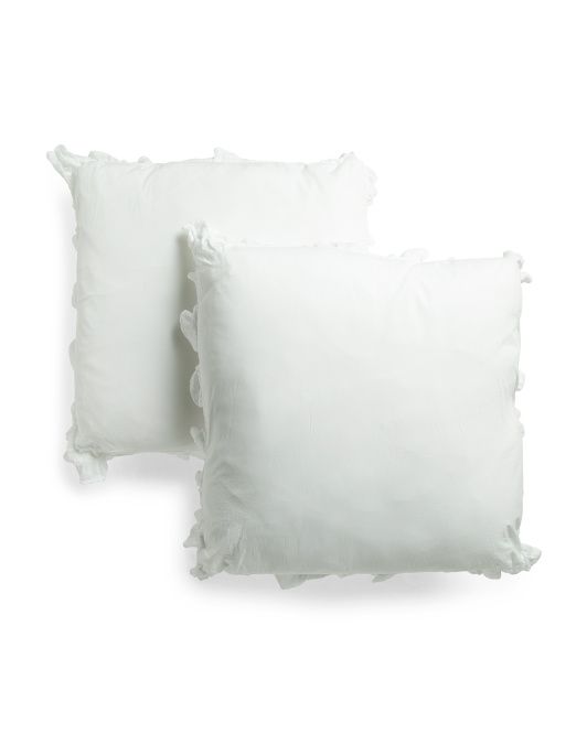 Made In Portugal 2pk Ruffle Gauze Euro Pillows | TJ Maxx