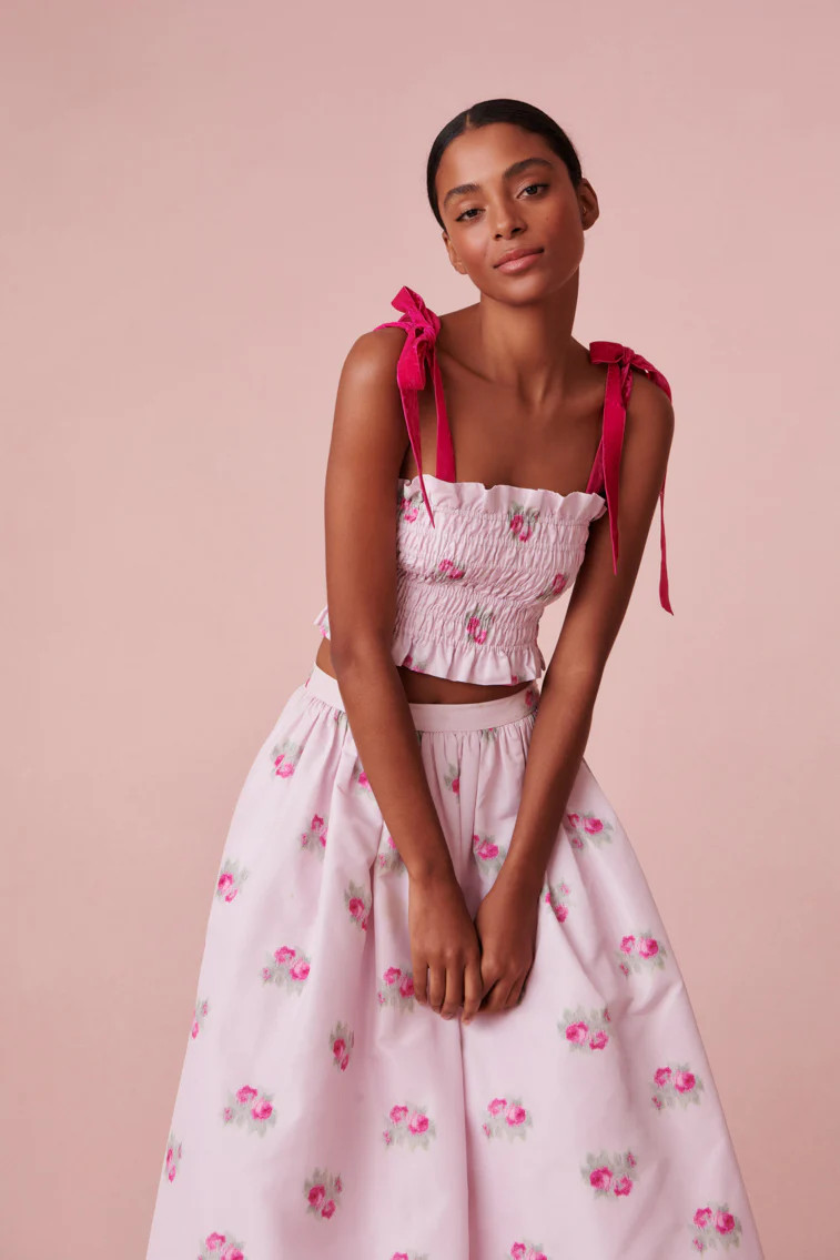 Corbin Taffeta Crop Top | LoveShackFancy