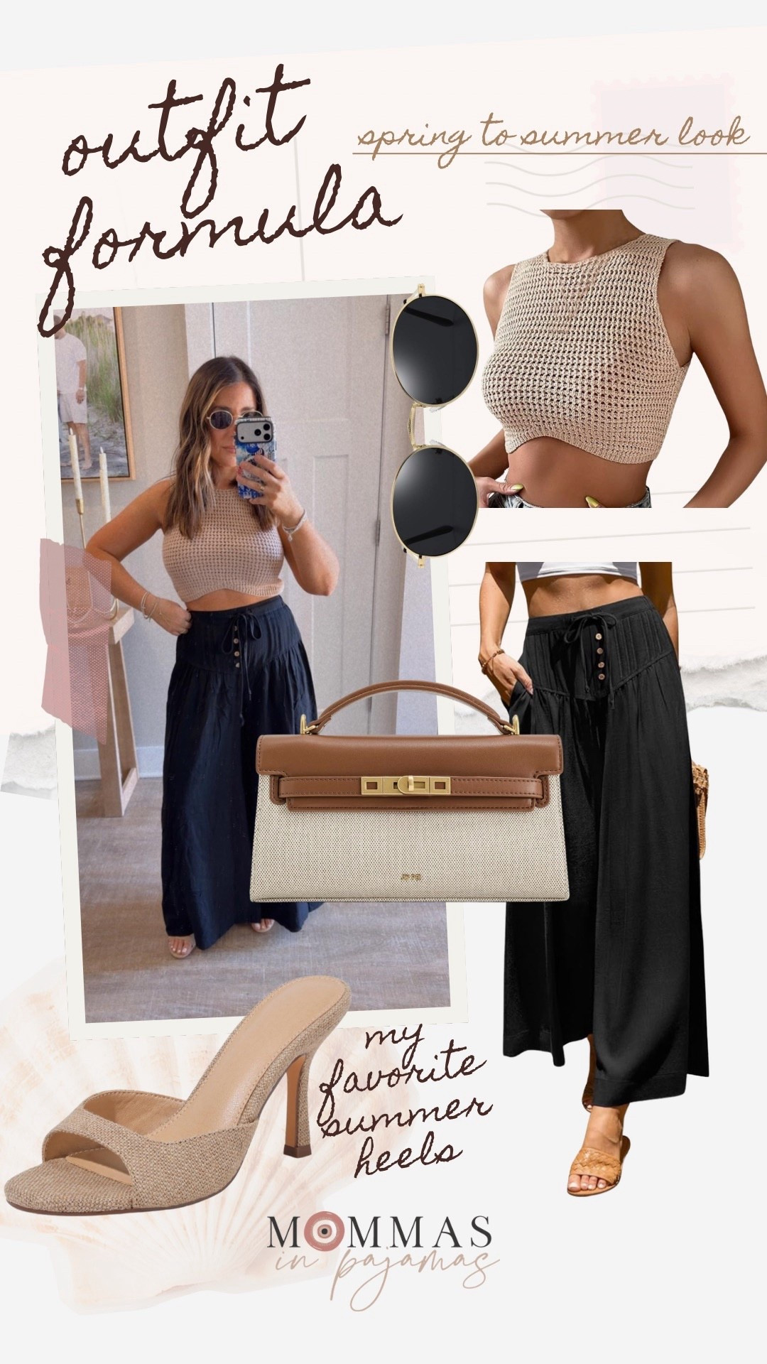 The outfit formula for the perfect look to take you from spring to summer is all on Amazon! This look is so freaking cute and these wide leg pants are so chic! I got this cute crochet top last summer and wore it so often, so I have gotten a few other colors that are just as good. Add a cute spring bag (that only looks $$), the 90s sunglasses and some adorable spring sandals for a comfy outfit that looks so put together. 
How to style wide leg line pants, affordable spring purse 

#LTKMidsize #LTKPetite #LTKSeasonal