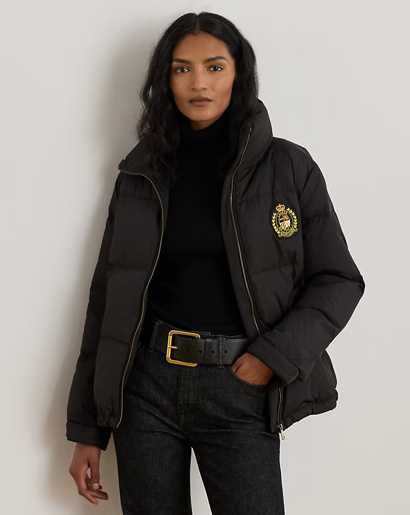 Crest-Patch Quilted Funnelneck Down Coat | Ralph Lauren (UK)
