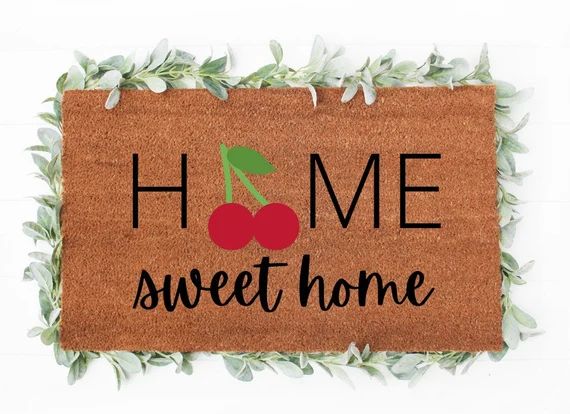 Home Sweet Home Cherry Doormat Doormat  Cute Doormat Cherry | Etsy | Etsy (US)