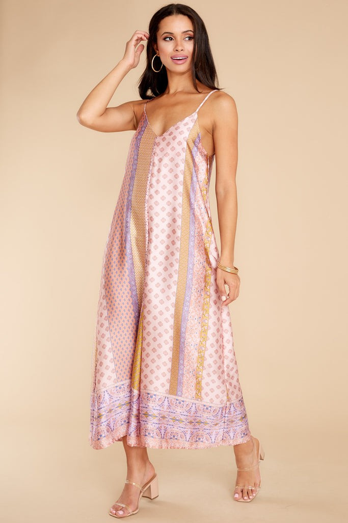 Going Abroad Light Pink Multi Print Jumpsuit | Red Dress 