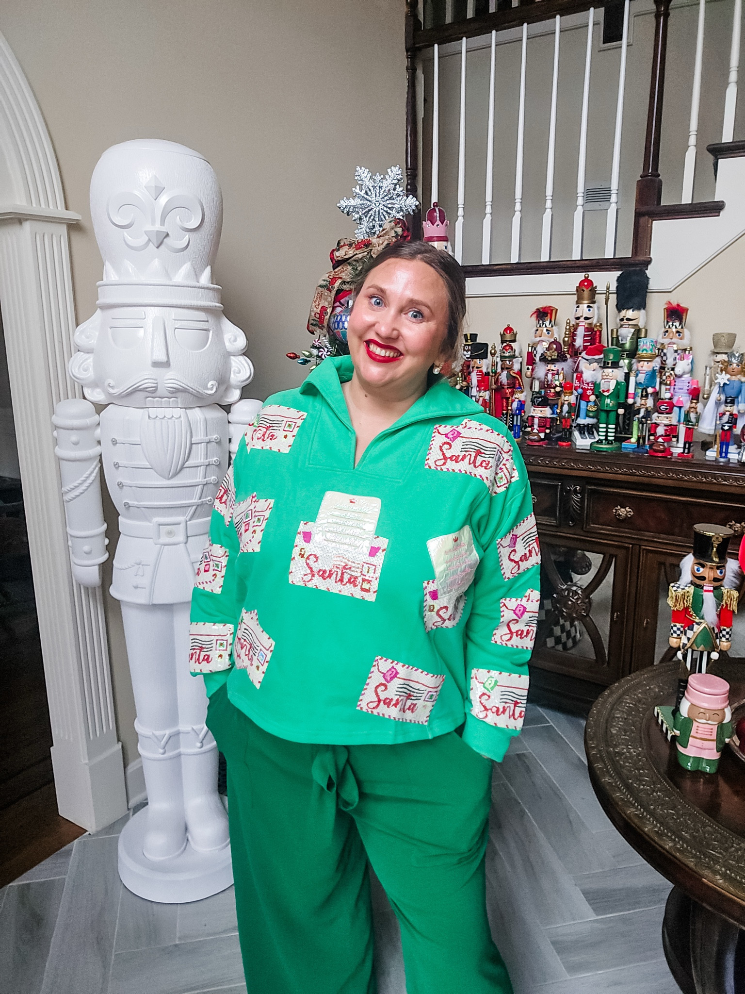 Dear Santa QOS is a size XL shown here
#livinglargeinlilly 

Favorite pants from #founditonamazon 

#LTKMidsize #LTKPlusSize #LTKFindsUnder50