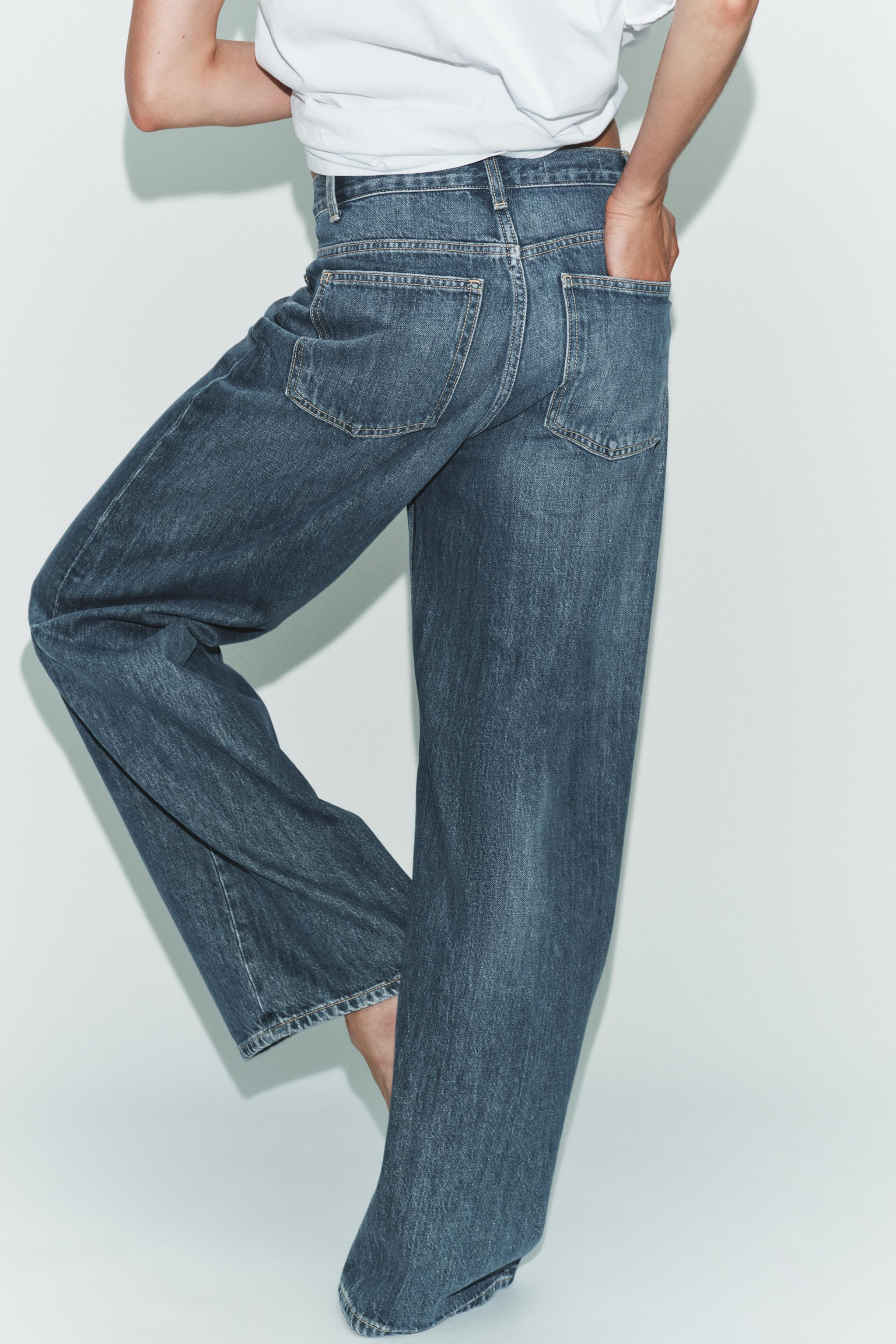TRF WIDE-LEG CROSSED WAIST HIGH-WAIST JEANS | Zara UK