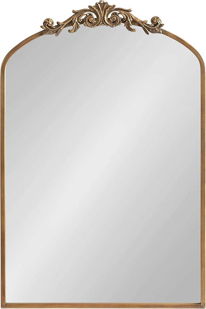 Kate and Laurel Arendahl Traditional Arch Mirror, 24 x 36, Antique Gold, Baroque Inspired Wall De... | Amazon (US)