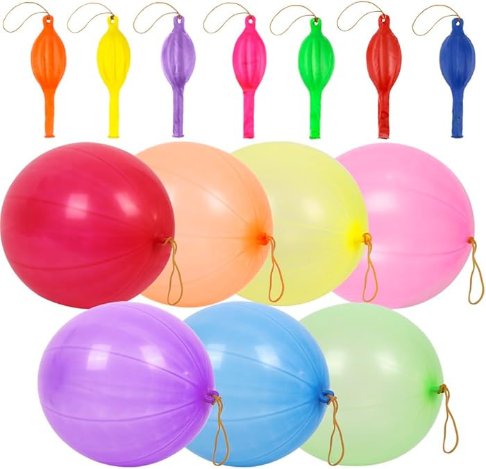 rubfac 30Pcs Punch Balloons, Party Favors for Kids, Thickened Heavy Duty Neon Punching Bounce Bal... | Amazon (US)