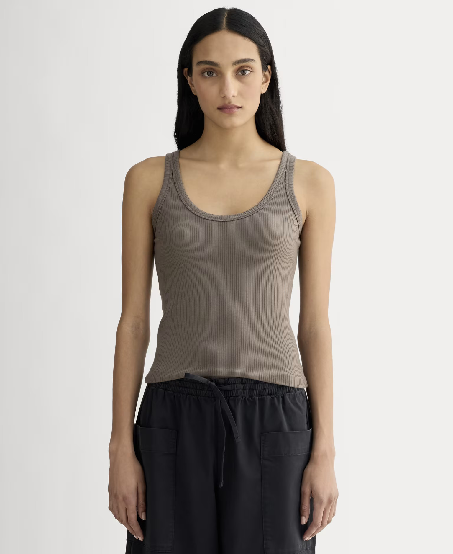 Women's Shimmy Scoop-Neck Tank by Everlane in Taupe, Size XXS | Everlane