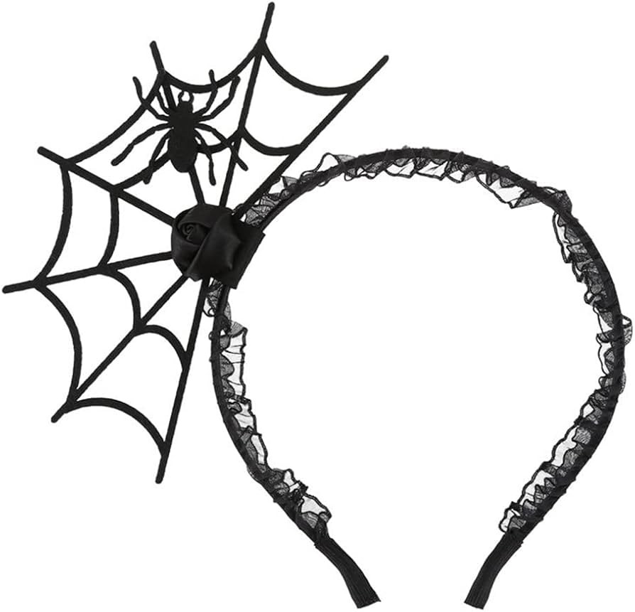 Halloween Spider Web Hair Hoop Cosplay Masquerade Spider Headband Costume Accessory (Black) | Amazon (US)
