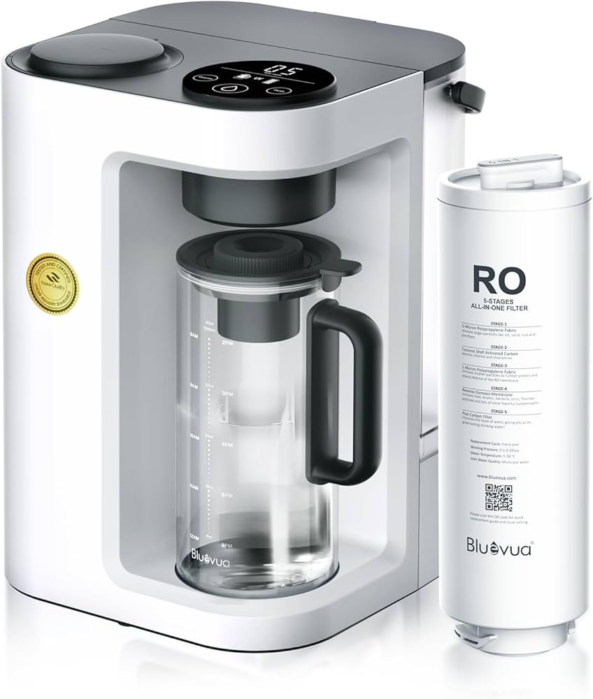 Bluevua RO100ROPOT-Lite Countertop Reverse Osmosis Water Filter System, 3:1 Pure to Drain Ratio, ... | Amazon (US)