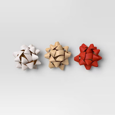 3pk Christmas Star Bow Red White Brown - Wondershop™ | Target
