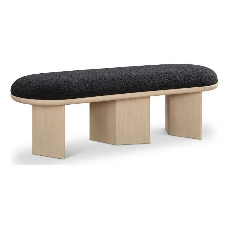 Meridian Furniture Wilshire Black Boucle Fabric Bench | Walmart (US)
