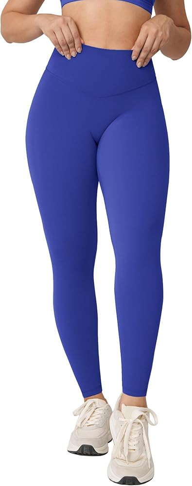 Hugcurve No Front Seam Full Length High Waisted Workout Leggings for Women Buttery Yoga Pants Ath... | Amazon (US)