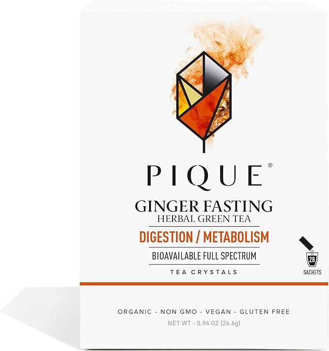 Pique Organic Ginger Fasting Tea Crystals - Digestive Support, Healthy Metabolism, Caffeinated Gr... | Amazon (US)