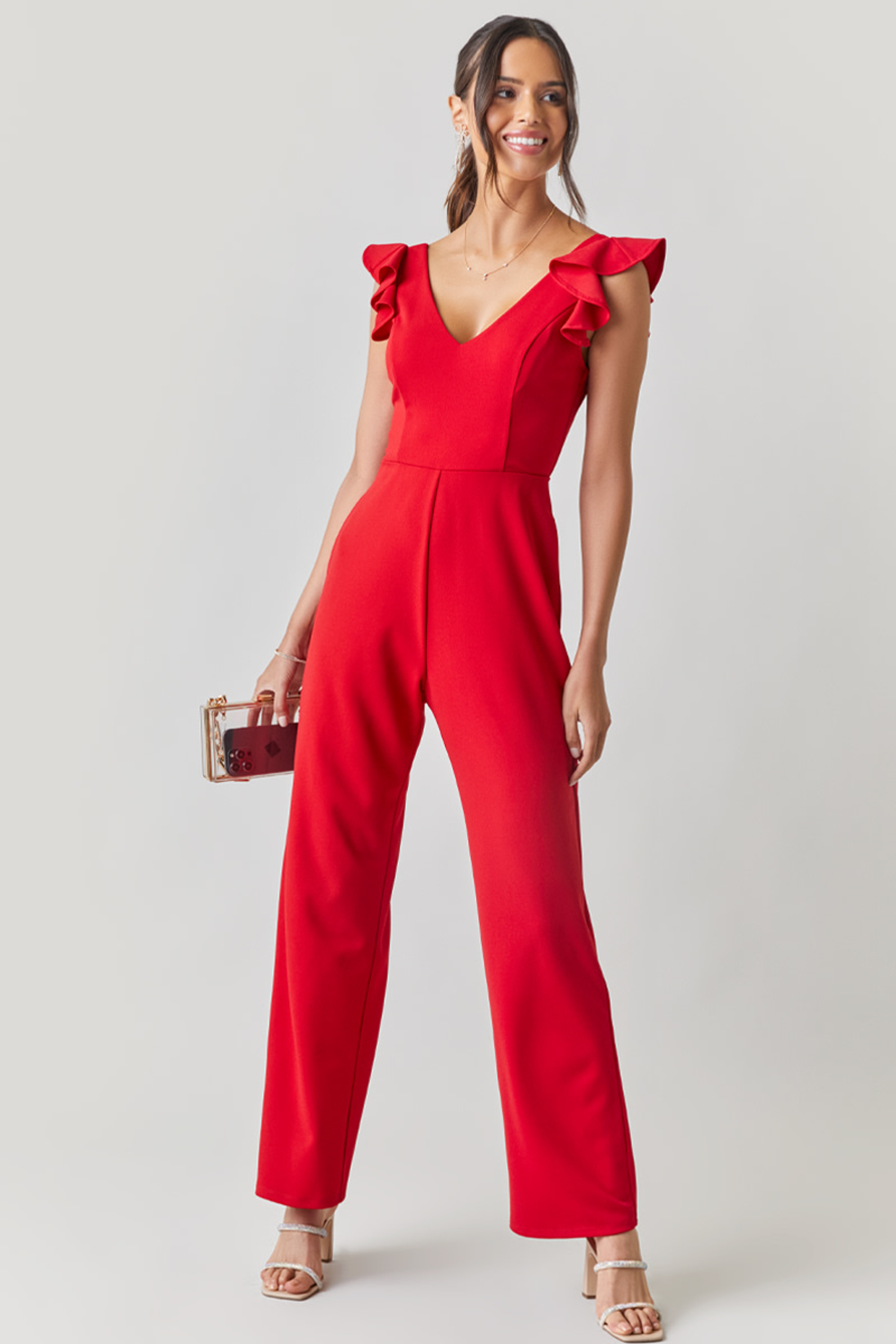 Camila Flutter Sleeve Jumpsuit | Francesca's