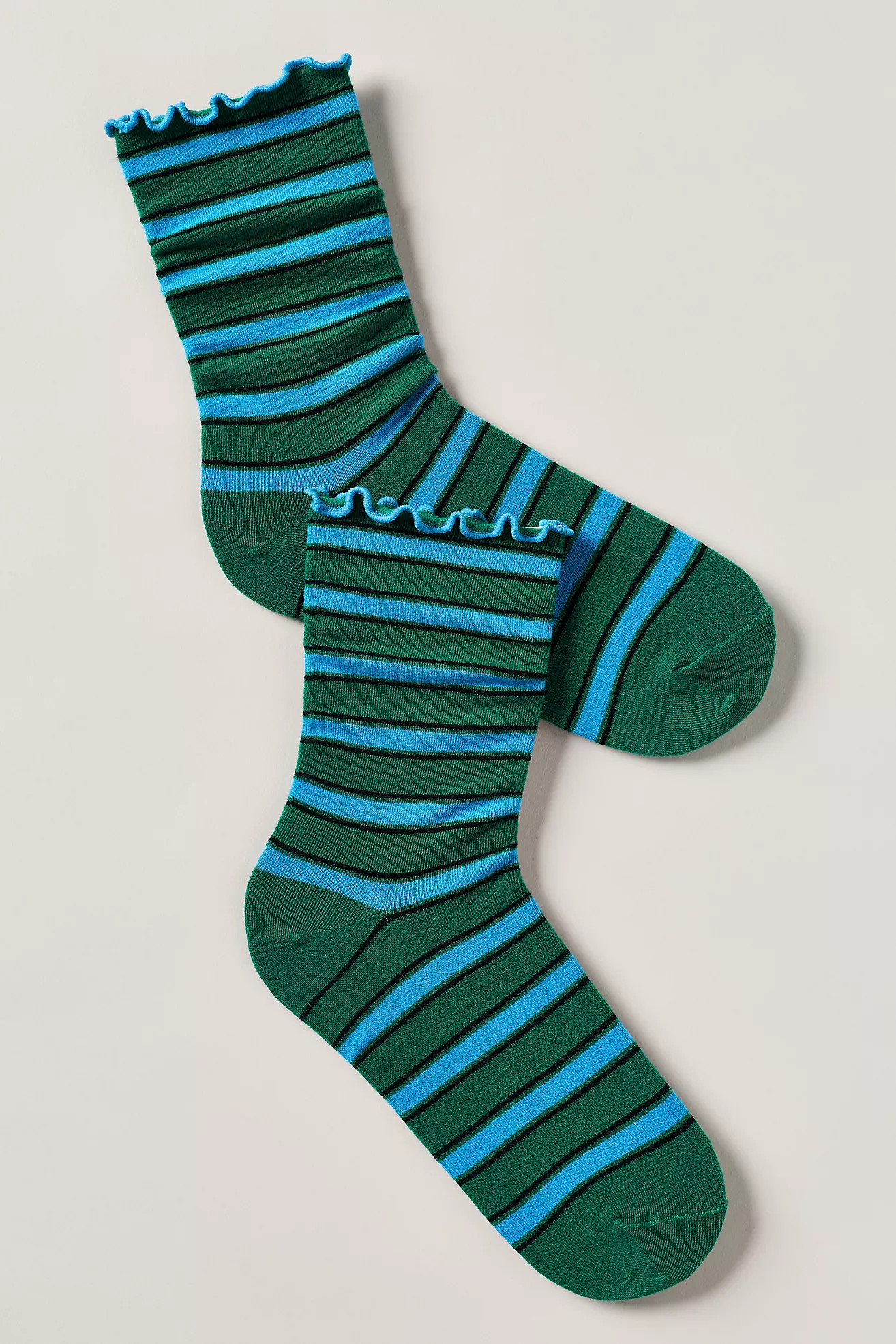 Ruffle Stripe Crew Socks | Anthropologie (US)