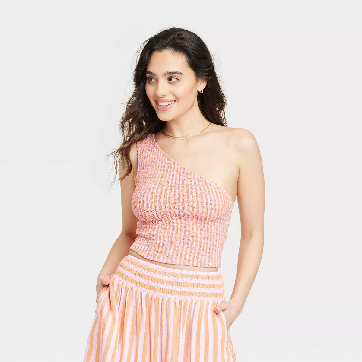 Women's One Shoulder Slim Fit Tank Top - A New Day™ | Target