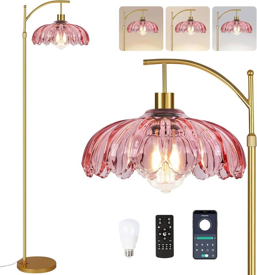 ILLMTW Floor Lamp for Living Room,Bedroom,Gold Dimmable Standing Lamp with Remote,Mid Century Mod... | Amazon (US)