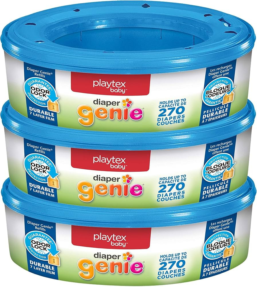 Diaper Genie Bags Refills 270 Count (Pack of 3) with Max Odor Lock | Holds Up to 810 Newborn Diap... | Amazon (US)
