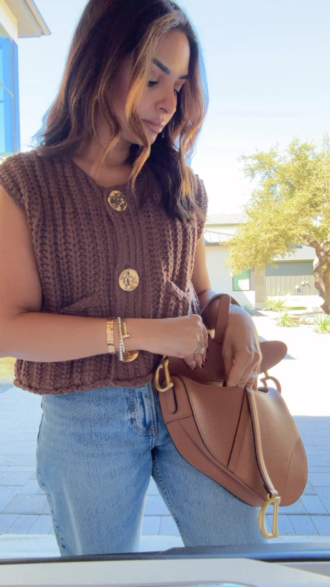 I love this chunky knit sweater! I'm in my true size XS, size down if between sizes! The material is really soft & not itchy at all. Wearing 25 short length in denim - bag is the Dior Saddlebag purchased this one at the Dior Paris store last summer 🩷

#LTKStyleTip #LTKFindsUnder50