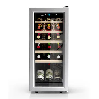 TCL 13.6-in W 18 -Bottles Stainless Steel Freestanding Indoor Wine Cooler | Lowe's