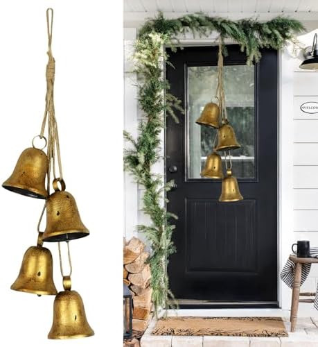 Styleonme Decorative Bells, Christmas Bells, Metal Indoor and Outdoor Blessing Bells, 4-Piece Set of | Amazon (US)