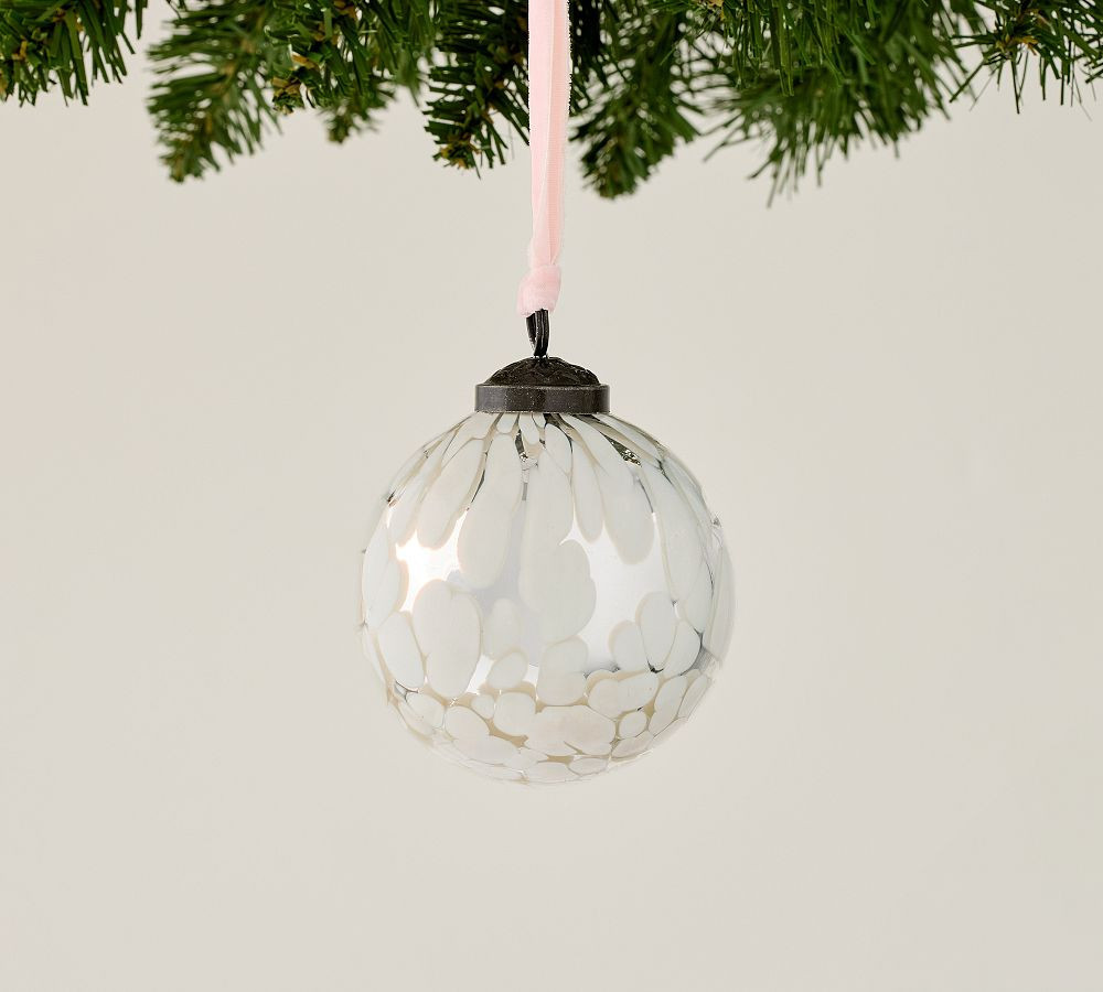 LoveShackFancy White Speckle Ornament | Pottery Barn (US)