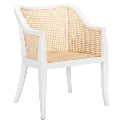 Michela Armchair, White/Natural | One Kings Lane