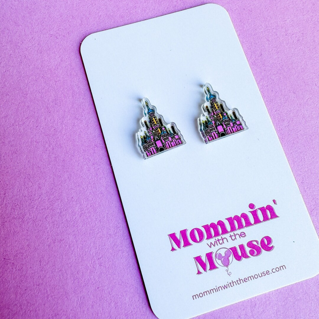 Birthday Cake Cinderella Castle Studs WDW Castle Earrings 25th Anniversary Castle Studs - Etsy | Etsy (US)