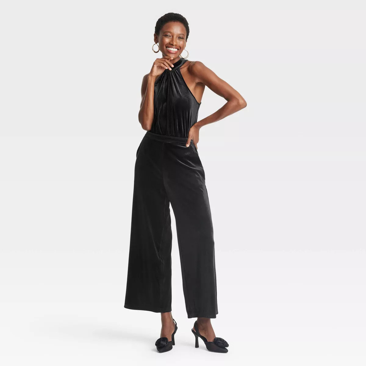 Women's Velvet Jumpsuit - A New Day™ Black | Target