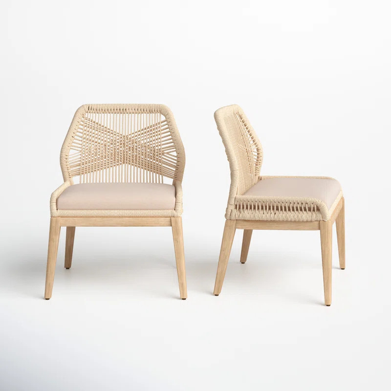 Fabric Side Chair in Beige/Ivory (Set of 2) | Wayfair North America