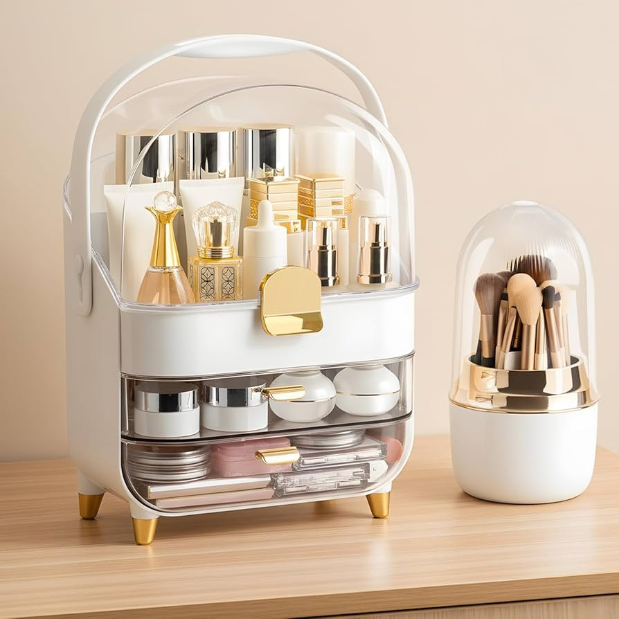 Makeup Organizer Countertop, Skincare Bathroom Counter Organizer, Storage Box Cosmetic Display Ca... | Amazon (US)