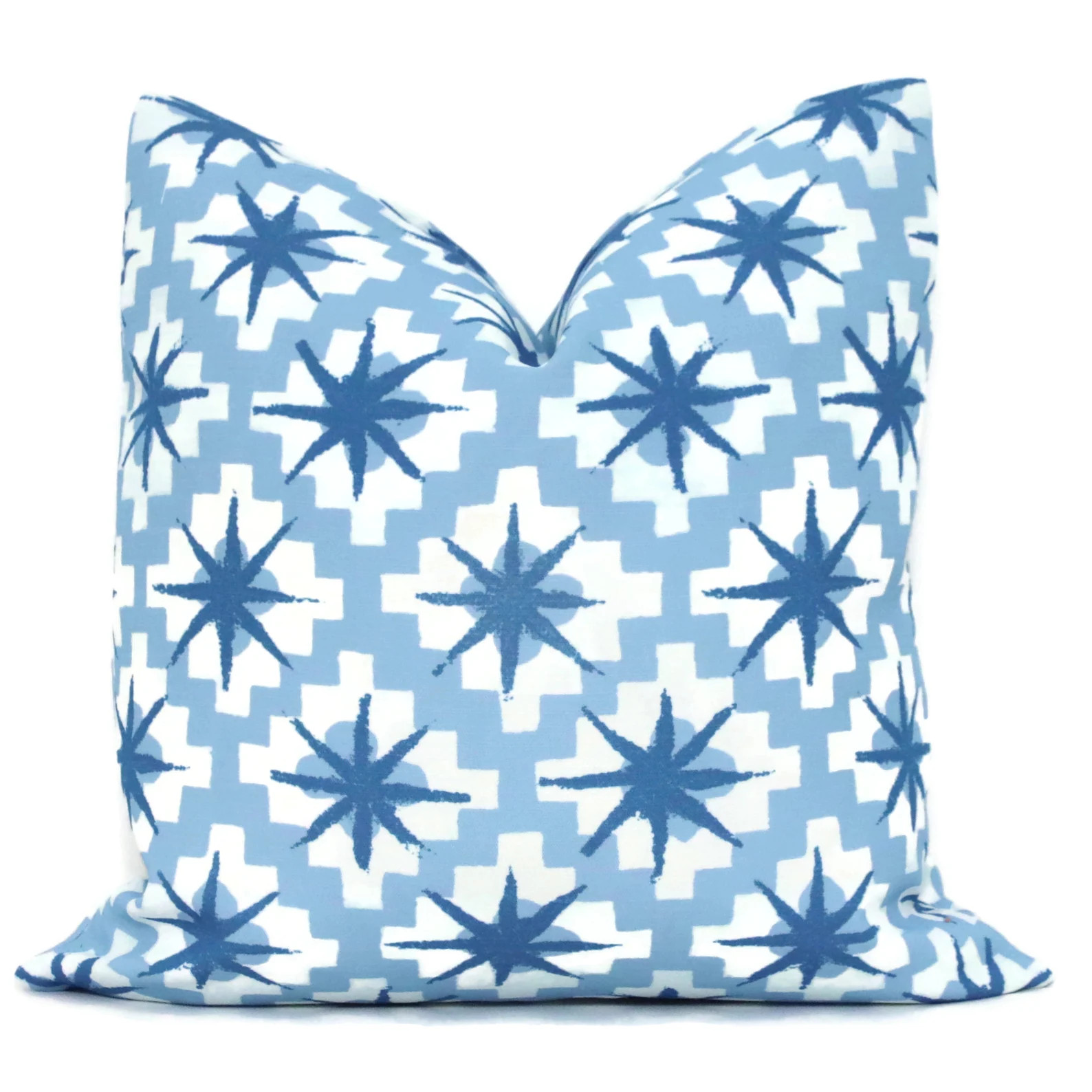 Peter Dunham Blue Starburst Outdoor Decorative Pillow Cover 18x18, 20x20, 22x22, 24x24, Eurosham ... | Etsy (Global)