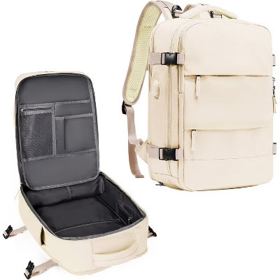 Waterproof Travel Backpack for Outdoor & Urban Use, Flight Approved Carry-On with Laptop Sleeve Beige Brown 30L | Target
