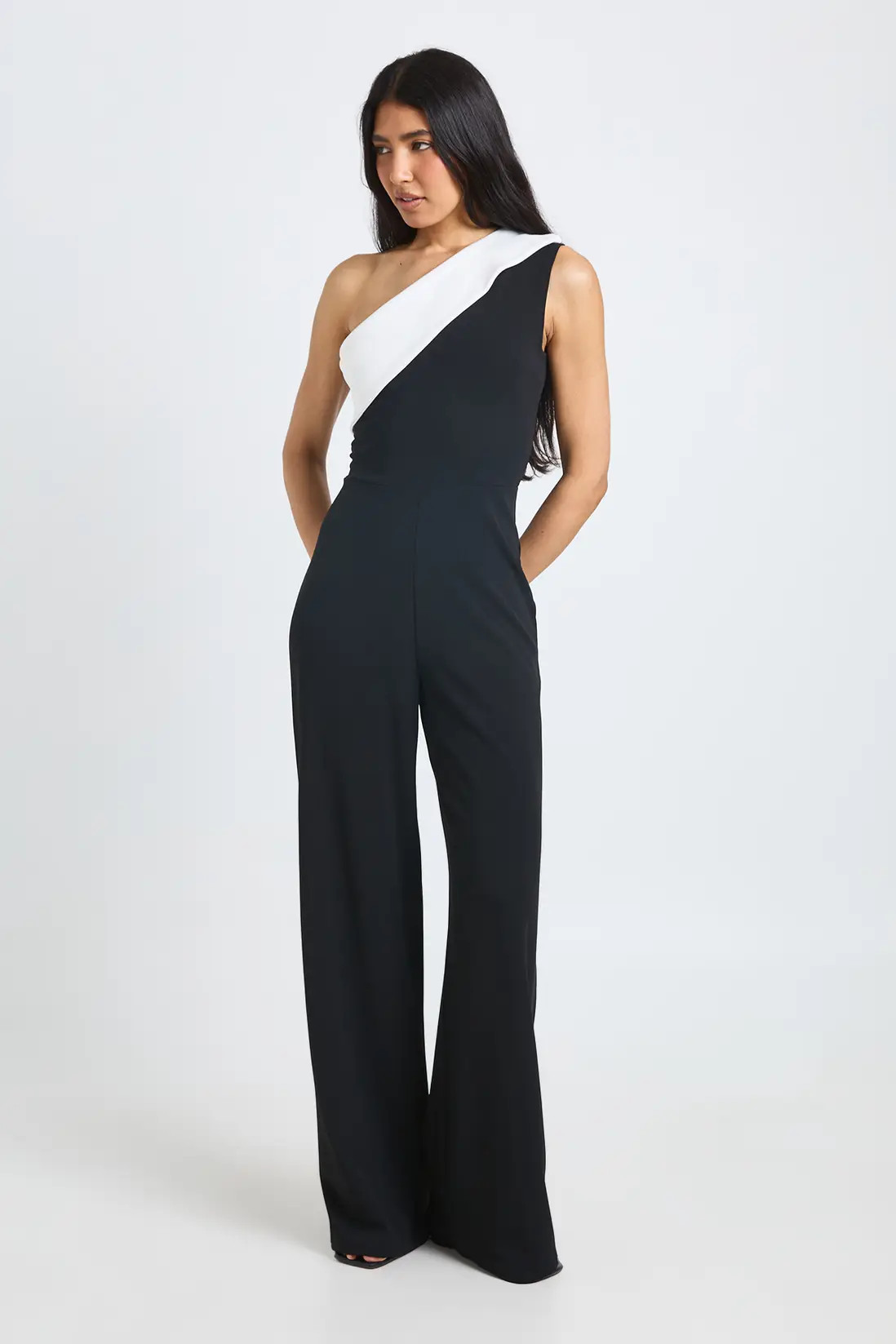 Black Tall Mono Wide Leg Jumpsuit | Boohoo USA | boohoo (US & Canada)