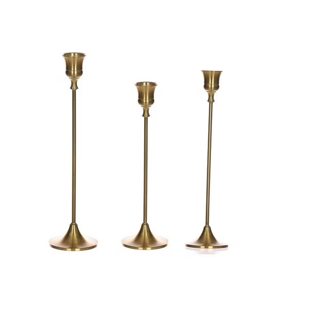 FRAÎCHE Holiday Brushed Gold Metal Candle Holder Set, 3 pack - Walmart.ca | Walmart (CA)