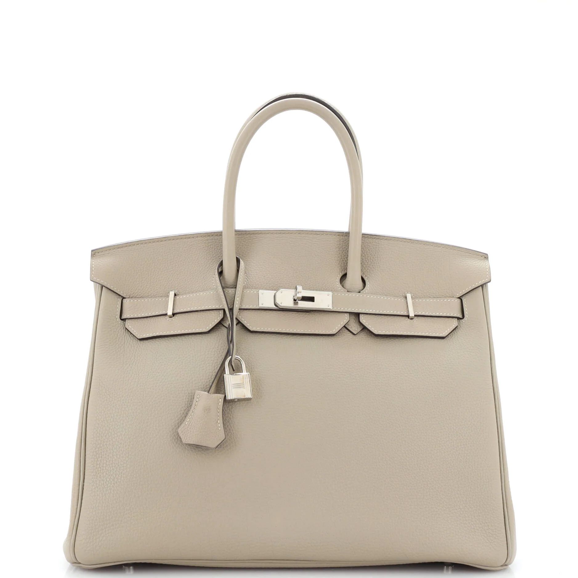 Hermes Birkin Handbag Gris Tourterelle Clemence with Palladium Hardware 35 | Rebag