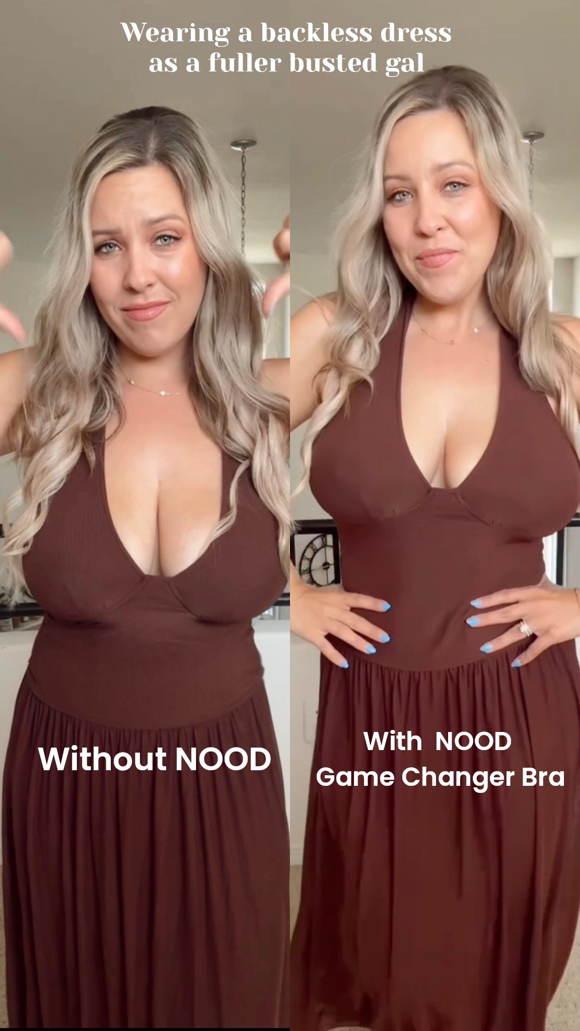 @welovenood #ad #sponsored

Finally can wear backless dresses. Look at this difference!!!! This nood bra is a GAME CHANGER for all those tricky tops and dresses

Backless dress bra
Bras for fuller busted
Boob tape
Bra tape