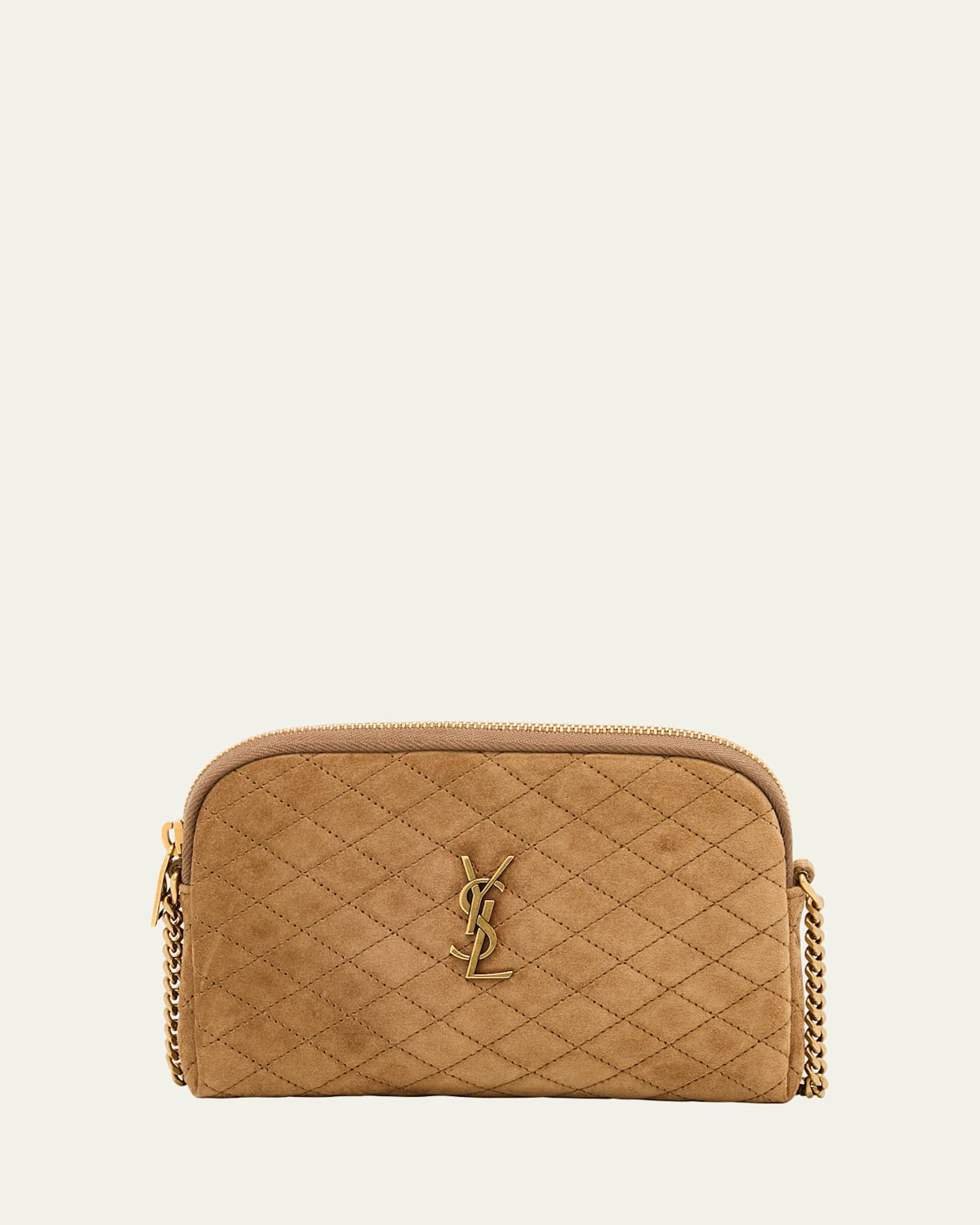 Gaby Mini YSL Crossbody Bag in Quilted Suede | Bergdorf Goodman