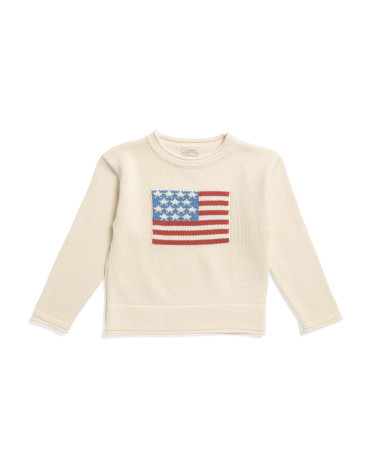 Toddler American Flag Crew Neck Sweater | TJ Maxx
