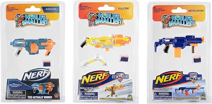 World's Smallest Nerf N-Strike Elite 2.0 Blasters Series 2 Bundle Set of 3 | Amazon (US)