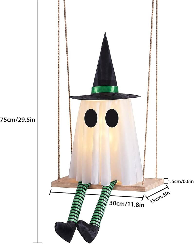 Halloween Swinging Ghost Outdoor Decor, Spooky Hanging Ghosts Decorations | Amazon (US)