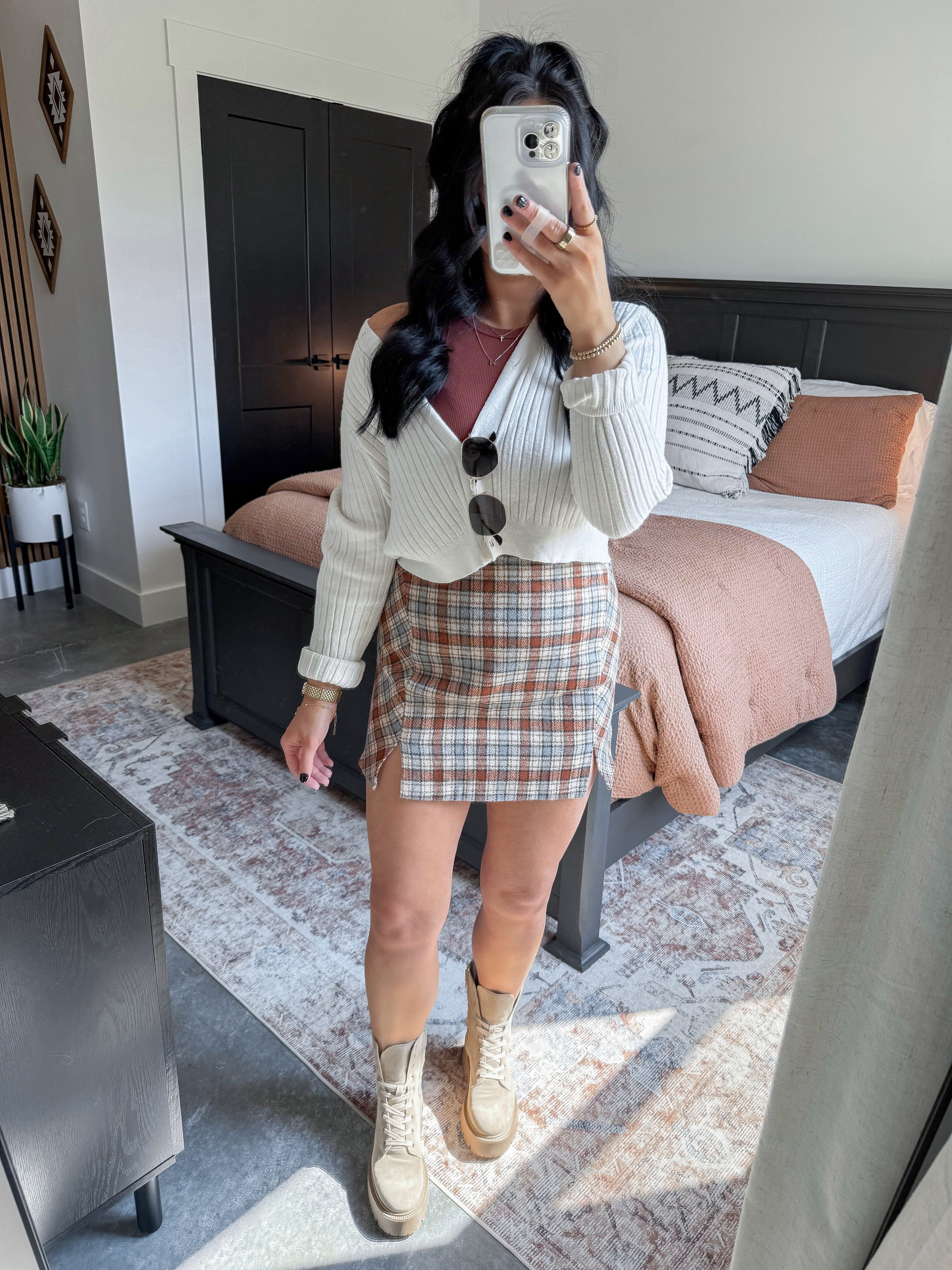 Fall Outfit Idea 🍁

Tank Top - xs (01 caramel)
Sweater - medium (apricot white)
Skirt - small (orange)

Plaid skirts are a fall must have for me! 👏🏼 I love the color combo of this one! Paired it with this rust tank top (ties in perfectly with this skirt) and layered this super soft ribbed cardigan over it! (I did size up one in this sweater since I wanted it to be a little bit boxier.) Finished the look with some platform combat boots (love this neutral pair!) & added my go-to sunglasses from amazon! This would also be such a cute outfit for Thanksgiving - is it too soon to think about that?! 😂

 

 #LTKFindsUnder50 #LTKFindsUnder100 #LTKShoeCrush