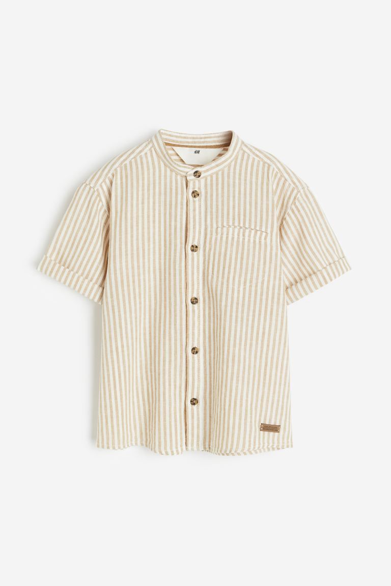 Short-sleeved Band-collar Shirt | H&M (US + CA)