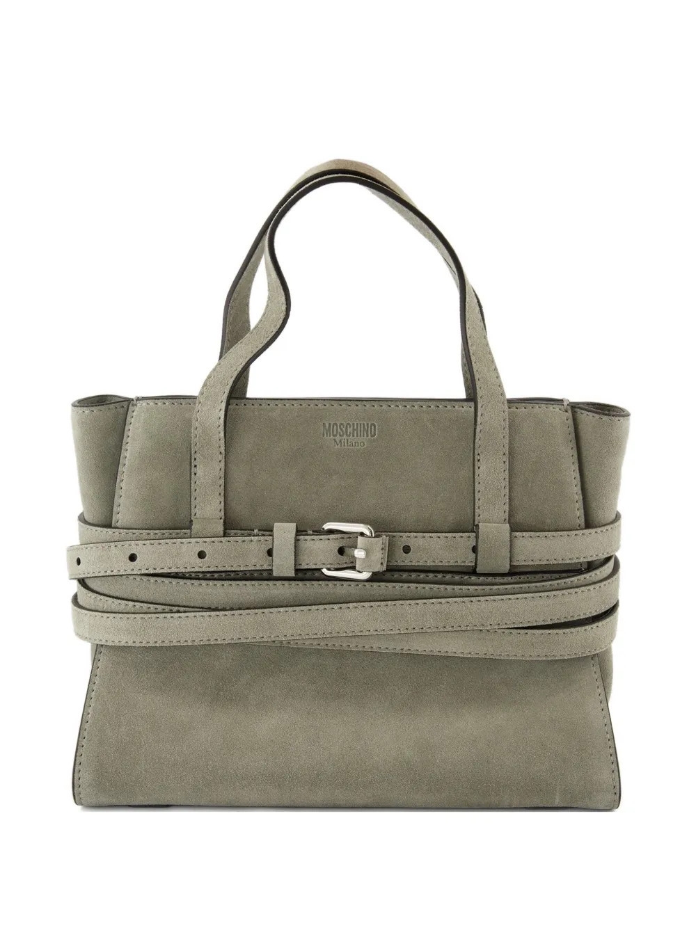 Moschino Tie Me belt-detail tote bag - Green | Farfetch Global