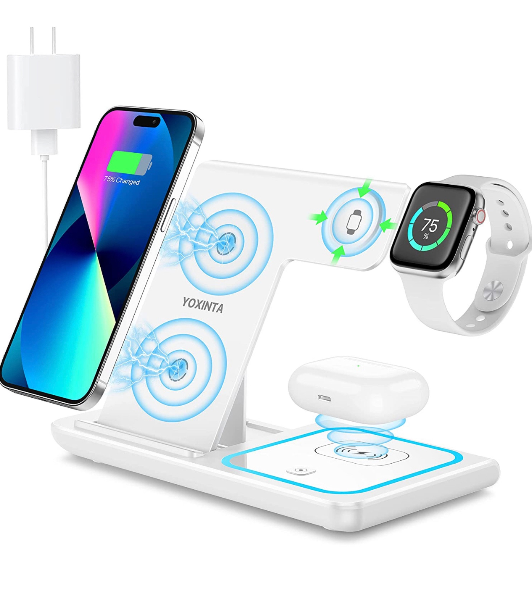Wireless charging station for phone, watch, and AirPods 