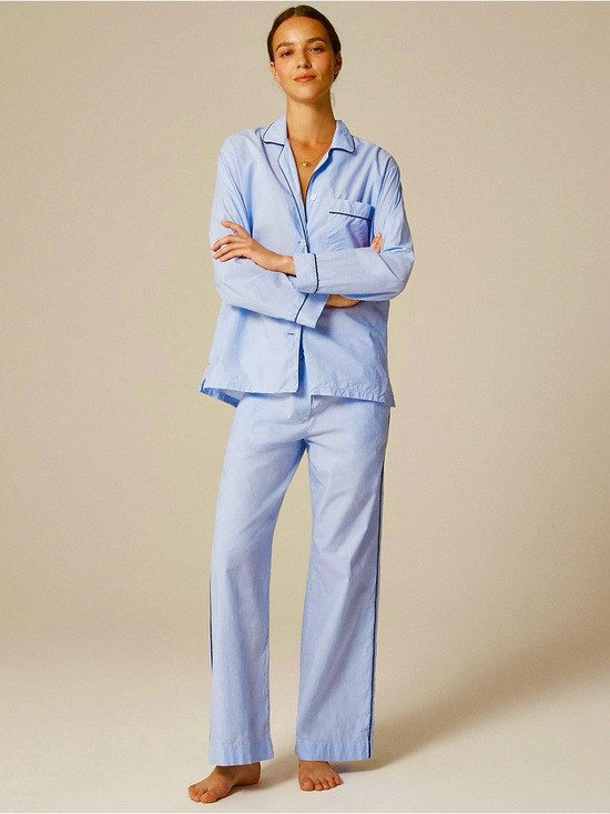 J. Crew Classic Cotton Pajama Set  Light Blue | Poshmark