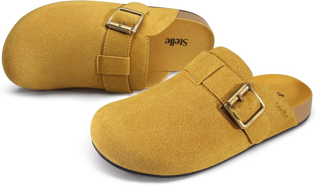 Stelle Suede Clogs for Women Men Potato Shoes with Arch Support Leather Cork Footbed Mules Slip o... | Amazon (US)