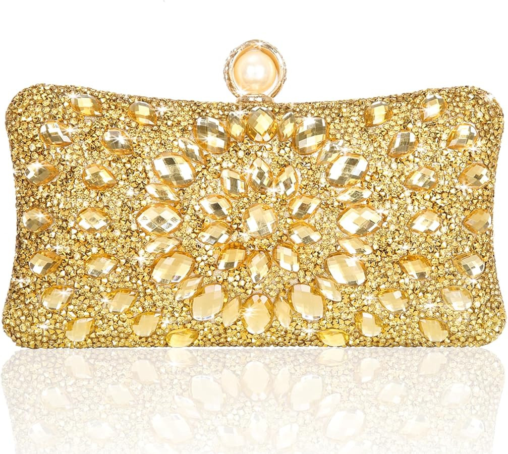 Women's Evening Bags Sparkly Rhinestone Clutch Purses Luxury Handbags | Amazon (US)