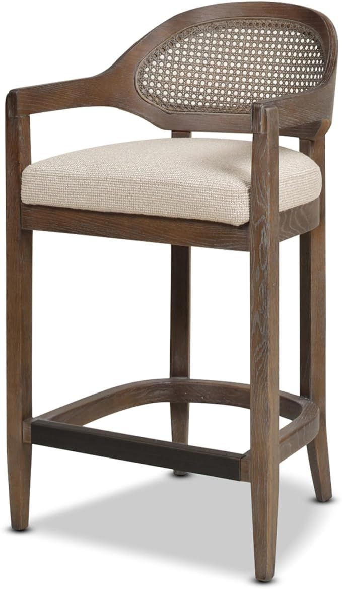 Jennifer Taylor Home Americana 26" Cane Back Counter-Height Bar Stool, Taupe Beige Textured Weave | Amazon (US)