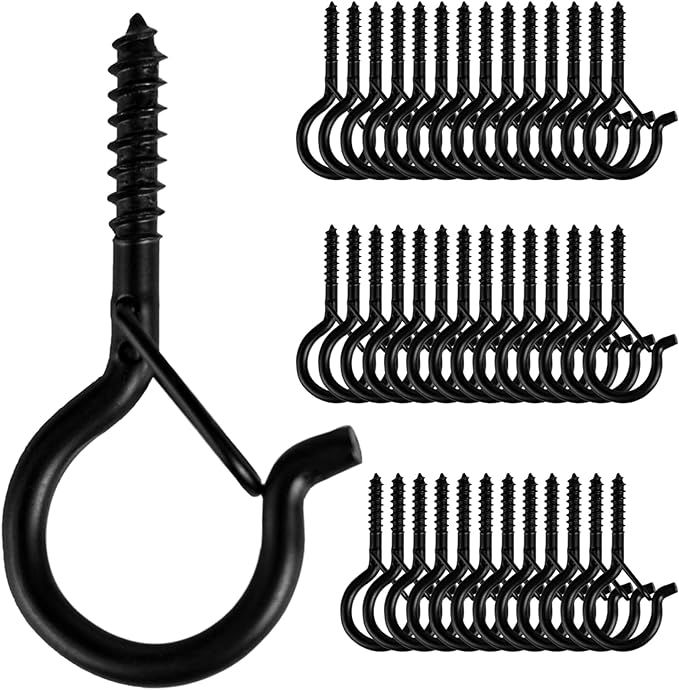 40 PCS Q-Hanger - Screw Christmas Light Hooks for Outdoor String Lights - Cup Eye Hooks with Safe... | Amazon (US)
